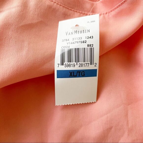 Van Heusen Lace Panel Peach Blouse - Size XL - Picture 4 of 4